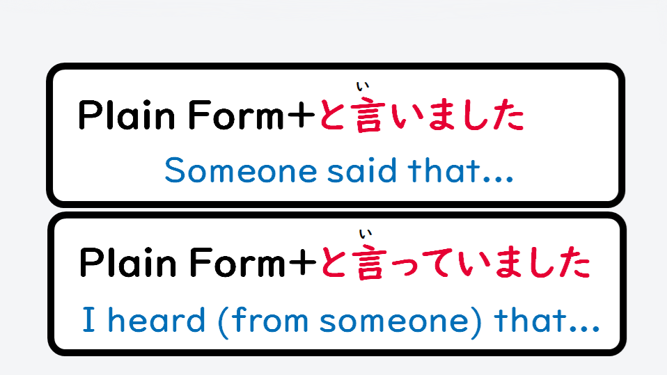 Japanese E-learning Website | Japanese Grammar: How to Use “~と言いました ...